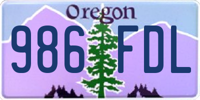 OR license plate 986FDL