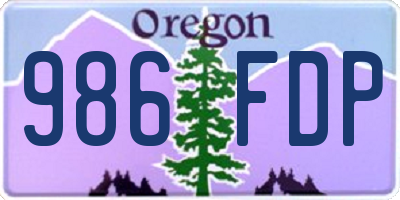 OR license plate 986FDP