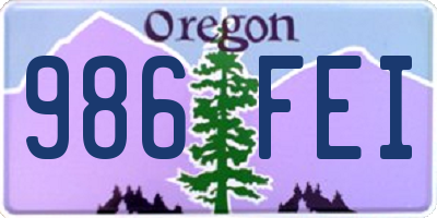 OR license plate 986FEI