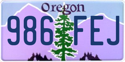 OR license plate 986FEJ