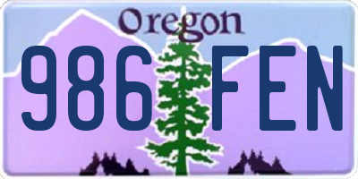 OR license plate 986FEN