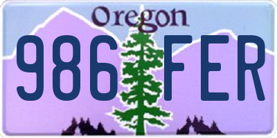 OR license plate 986FER