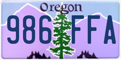 OR license plate 986FFA