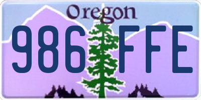 OR license plate 986FFE