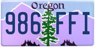 OR license plate 986FFI