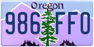 OR license plate 986FFO