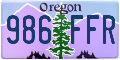 OR license plate 986FFR