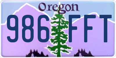 OR license plate 986FFT