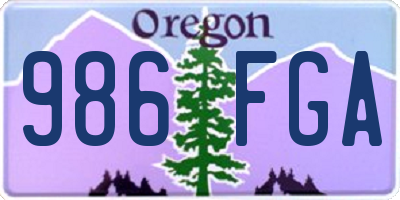 OR license plate 986FGA
