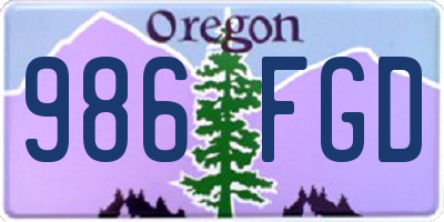 OR license plate 986FGD