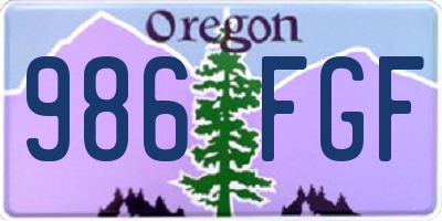 OR license plate 986FGF