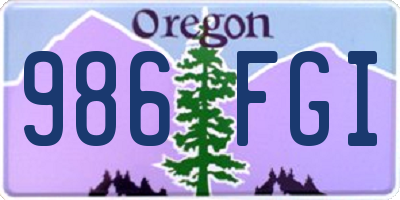 OR license plate 986FGI