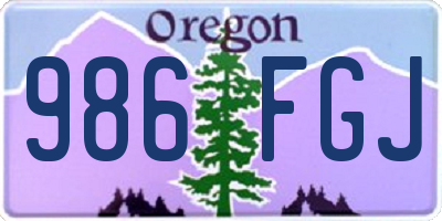 OR license plate 986FGJ