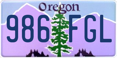 OR license plate 986FGL