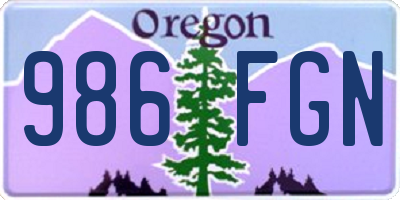 OR license plate 986FGN