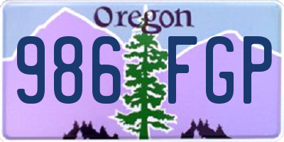 OR license plate 986FGP