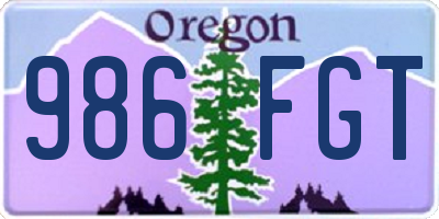 OR license plate 986FGT