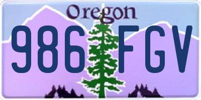OR license plate 986FGV