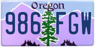 OR license plate 986FGW