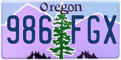 OR license plate 986FGX