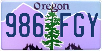 OR license plate 986FGY