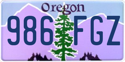 OR license plate 986FGZ