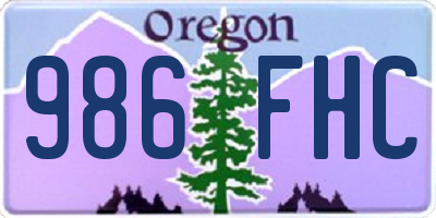 OR license plate 986FHC