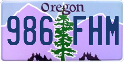 OR license plate 986FHM