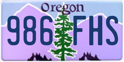 OR license plate 986FHS