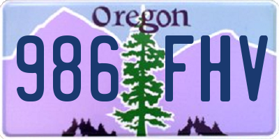 OR license plate 986FHV