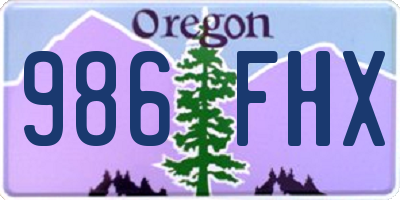 OR license plate 986FHX