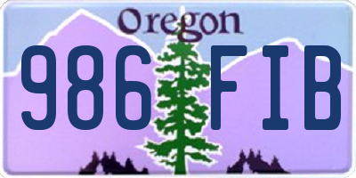 OR license plate 986FIB