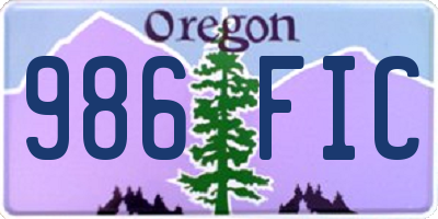 OR license plate 986FIC