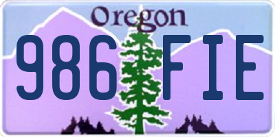 OR license plate 986FIE