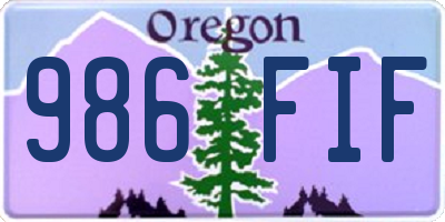 OR license plate 986FIF