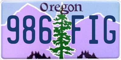 OR license plate 986FIG