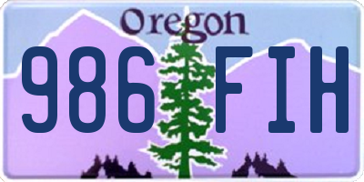 OR license plate 986FIH