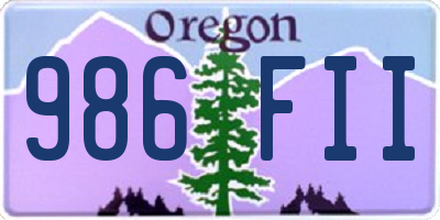 OR license plate 986FII