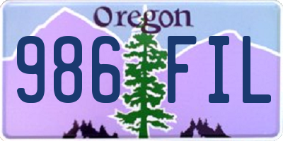 OR license plate 986FIL