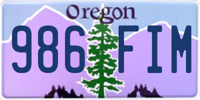 OR license plate 986FIM