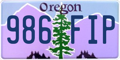 OR license plate 986FIP