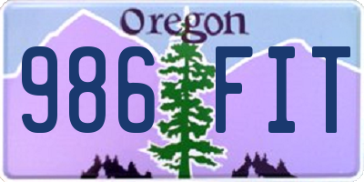 OR license plate 986FIT