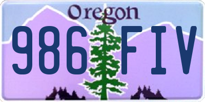 OR license plate 986FIV