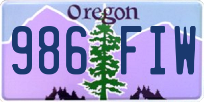 OR license plate 986FIW