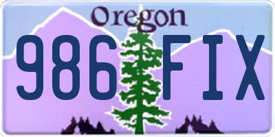 OR license plate 986FIX