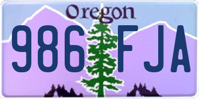 OR license plate 986FJA