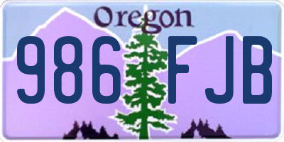 OR license plate 986FJB