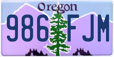 OR license plate 986FJM