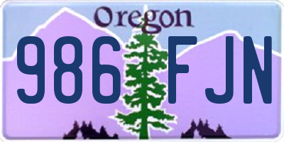 OR license plate 986FJN