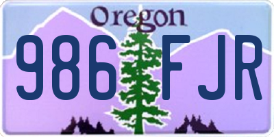 OR license plate 986FJR